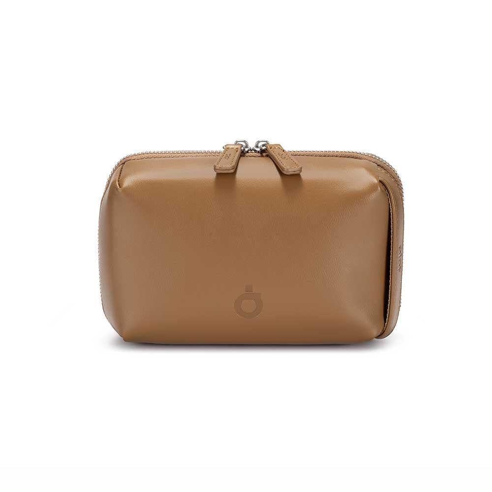 حقيبة ألوت Premium Leather Handbag من الجلد الفاخر متعددة الجيوب – سعة 1 لتر – بني