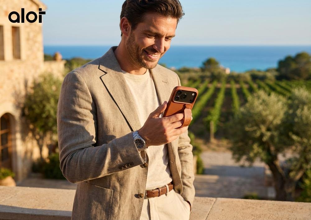 ALOT Noble I Series case for iPhone 17 Pro — Brown 3