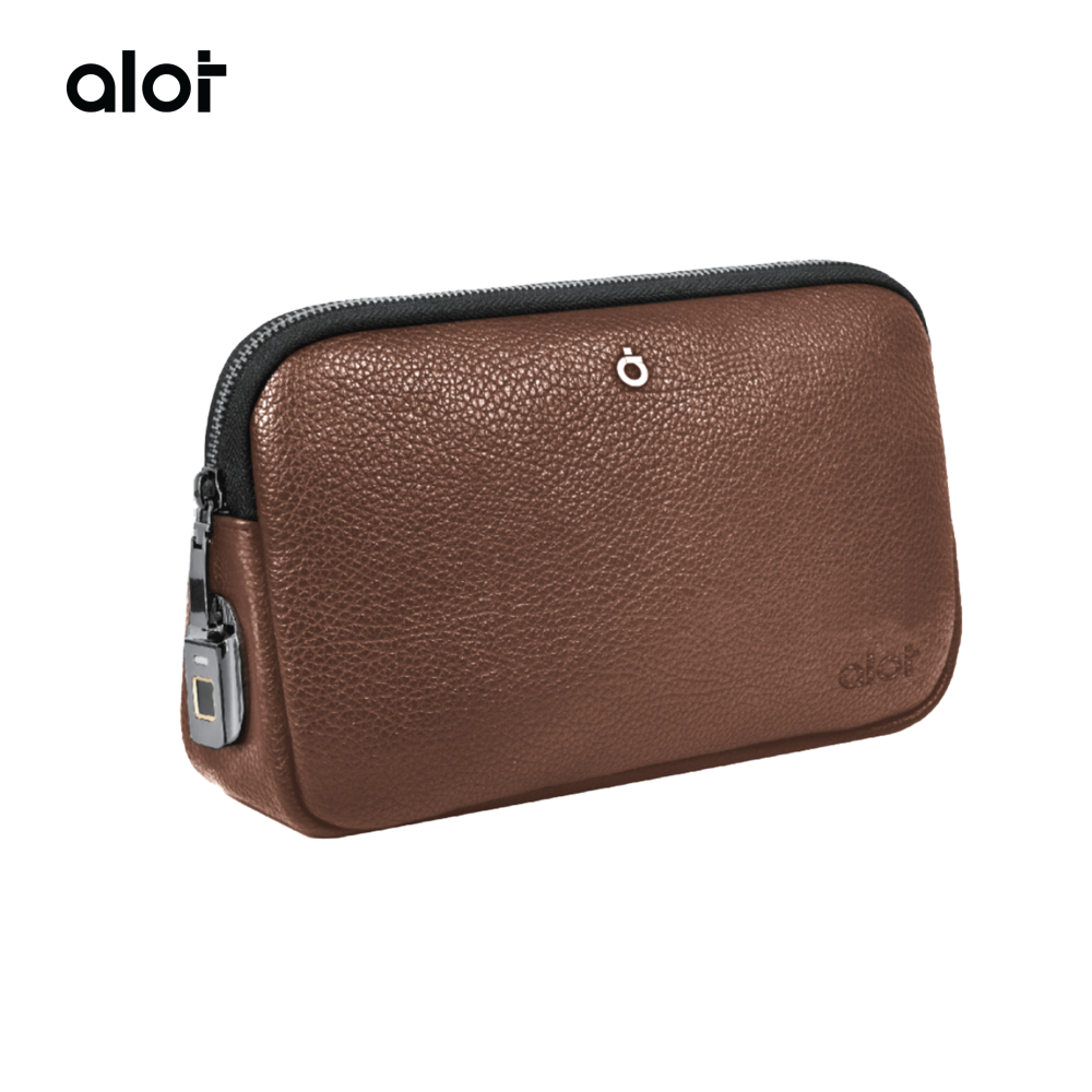 حقيبة ألوت Sovereign Pouch بقفل بصمة – جلد صناعي مقاوم للماء [بني] 4