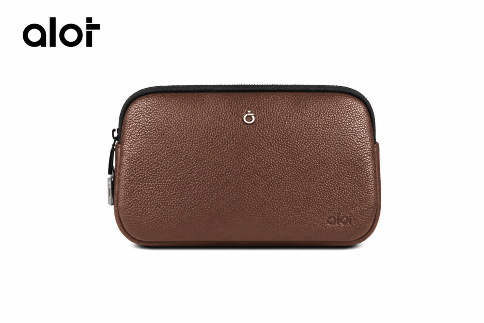 حقيبة ألوت Sovereign Pouch بقفل بصمة – جلد صناعي مقاوم للماء [بني] 6