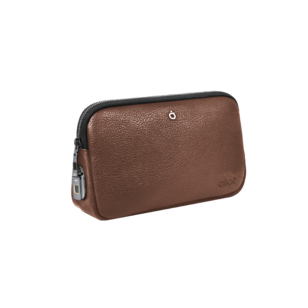 حقيبة ألوت Sovereign Pouch بقفل بصمة – جلد صناعي مقاوم للماء [بني]