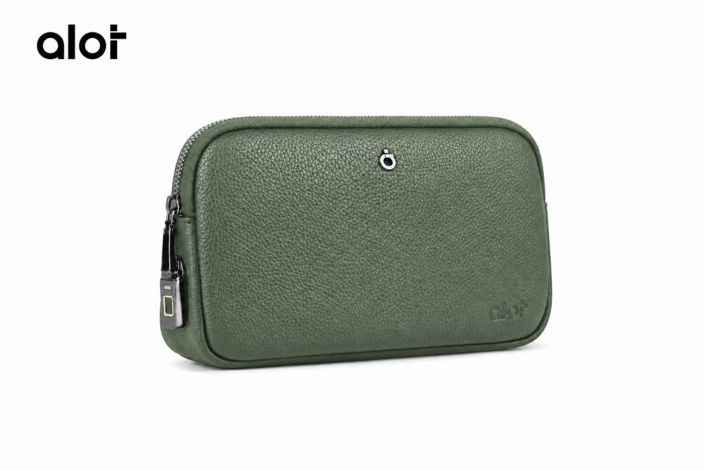 حقيبة ألوت Sovereign Pouch بقفل بصمة – جلد صناعي مقاوم للماء [خضر] 5