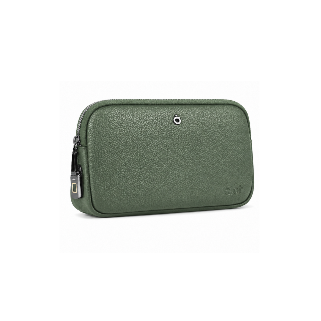 حقيبة ألوت Sovereign Pouch بقفل بصمة – جلد صناعي مقاوم للماء [خضر]