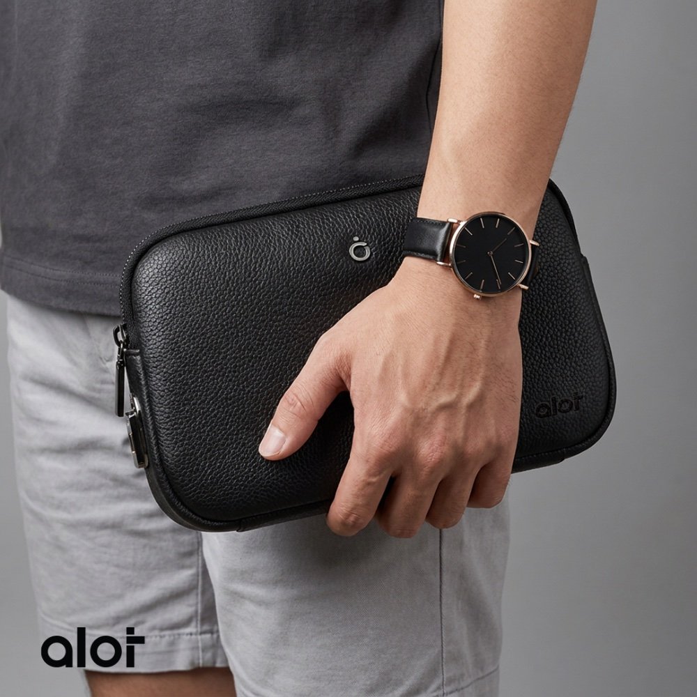 حقيبة ألوت Sovereign Pouch بقفل بصمة – جلد صناعي مقاوم للماء [اسود] 8