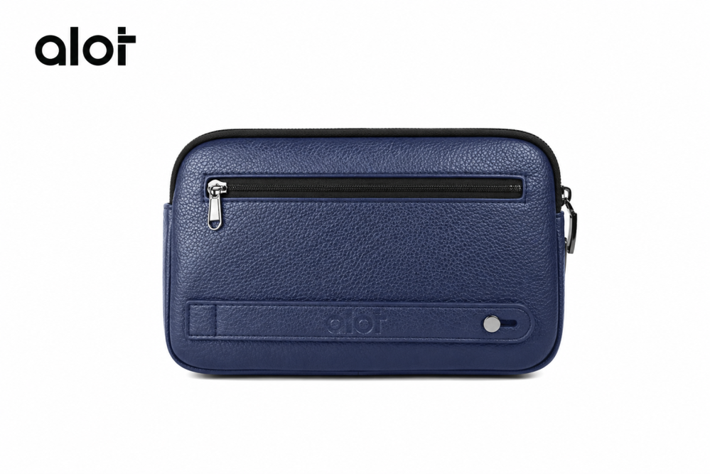 حقيبة ألوت Sovereign Pouch بقفل بصمة – جلد صناعي مقاوم للماء [أزرق داكن] 4